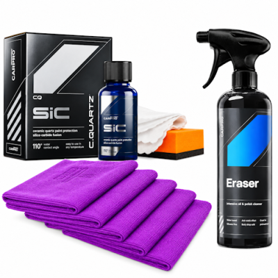 CarPro CQuartz SiC 30ml kit pack - bundle incl. doeken en Eraser