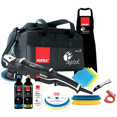 Rupes random orbital polisher LHR15 Mark 3 bigfoot DLX kit inclusief tas, schort, pads en polijstmiddel
