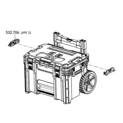 Flex Rastklemmen / vergrendeling voor Stack Pack - reserve onderdeel 532706
