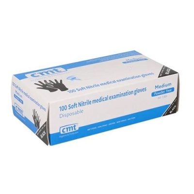 CMT Nitril handschoenen zwart - 100 stuks - maat L